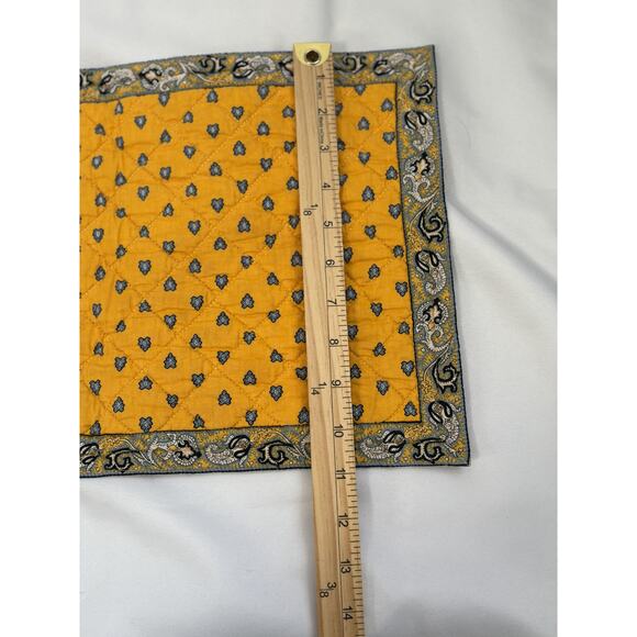 Valdrôme France Quilted Cotton Placemat Yellow Blue Provençal Print Vintage - Picture 5 of 5